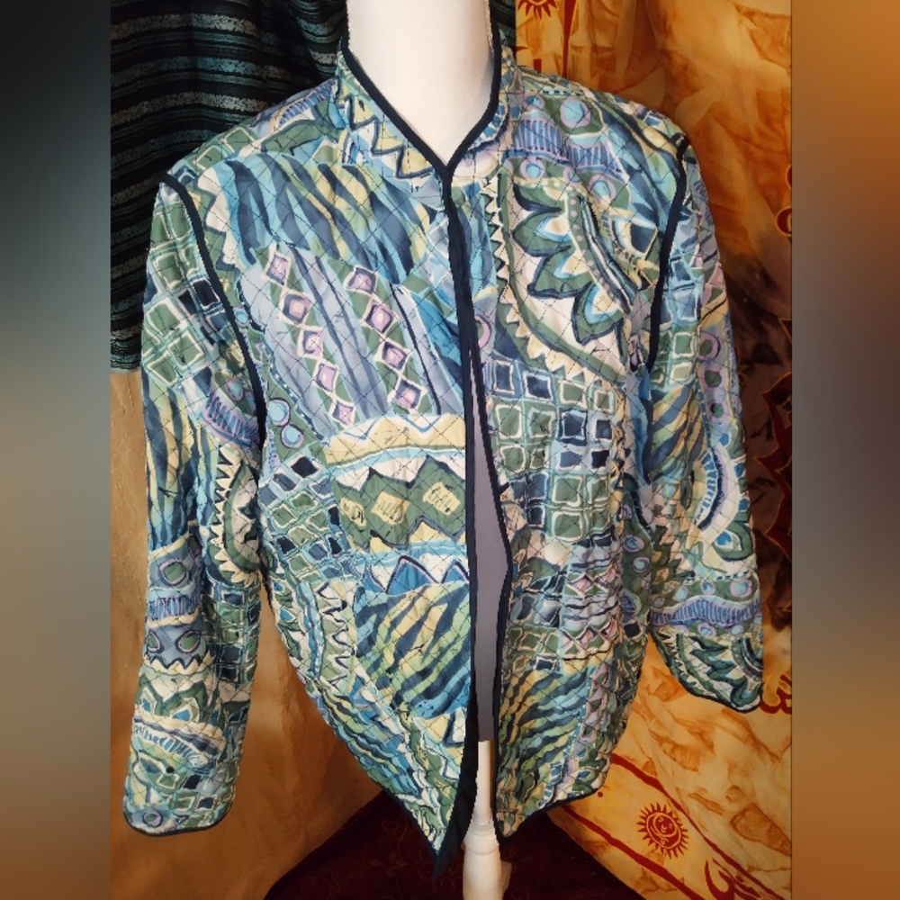 Vintage Alfred Dunner quilted jacket women's XL bohemian eclectic